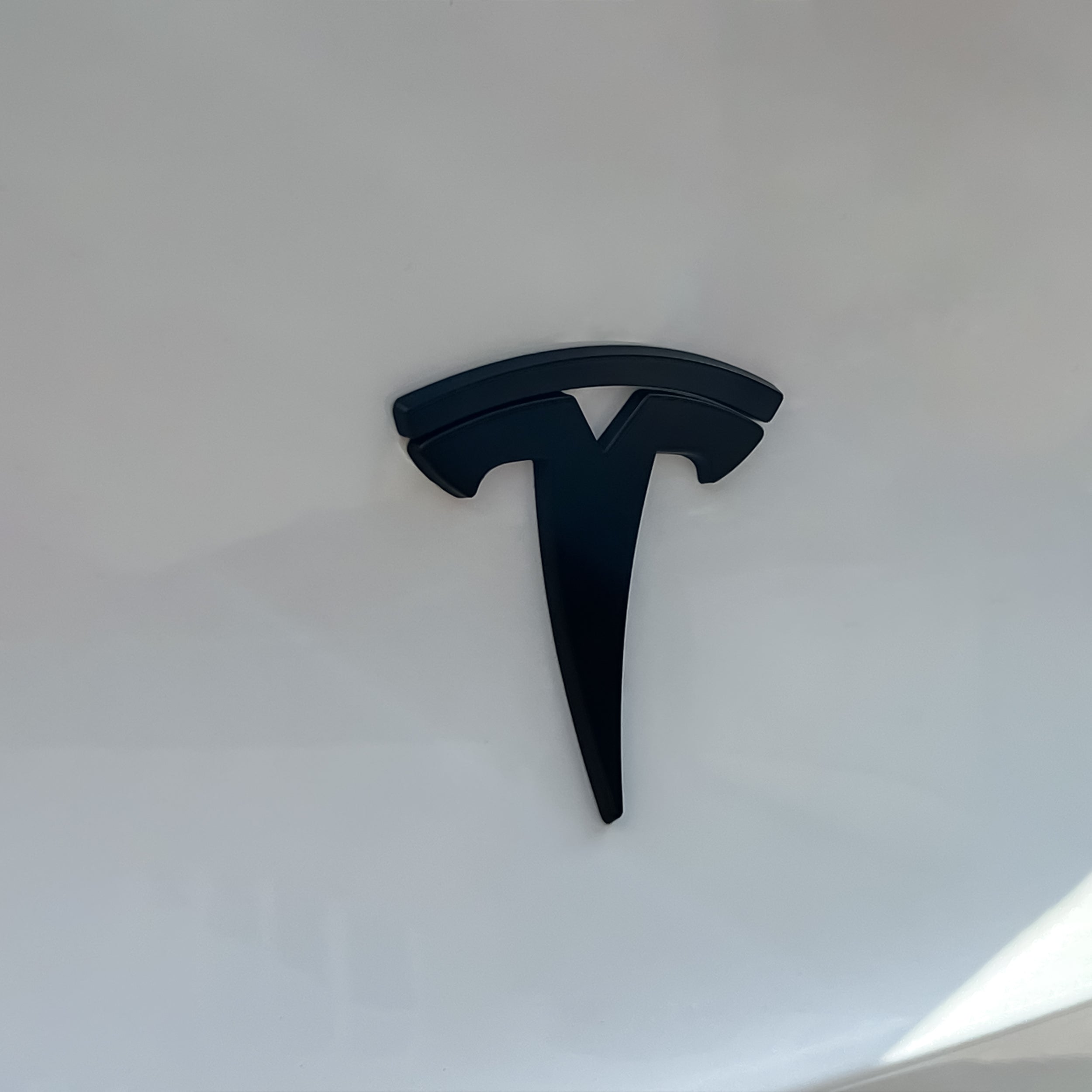 Matte & Glossy Black Tesla Logo Emblem Cover