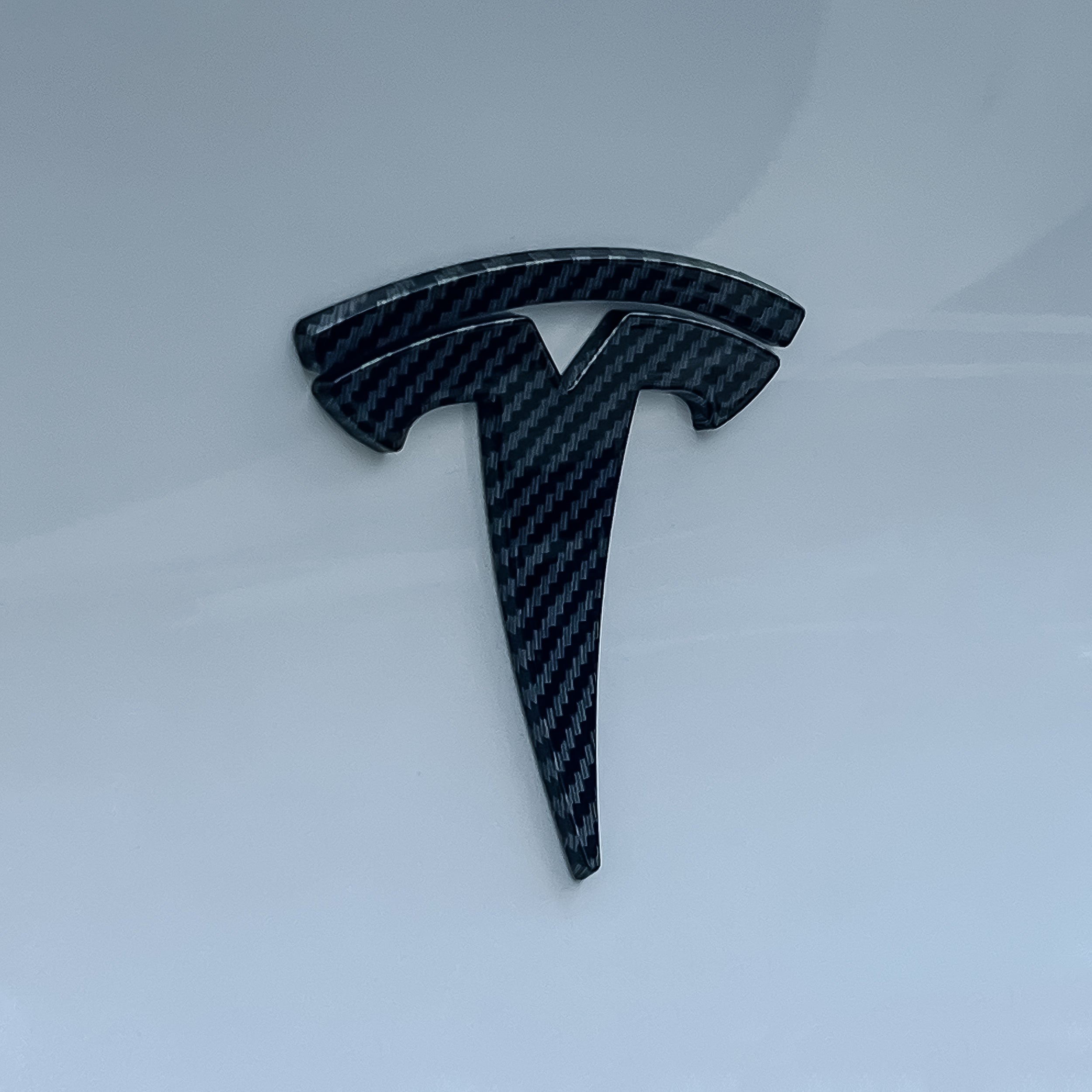 Carbon Fiber Tesla Logo Emblem Cover