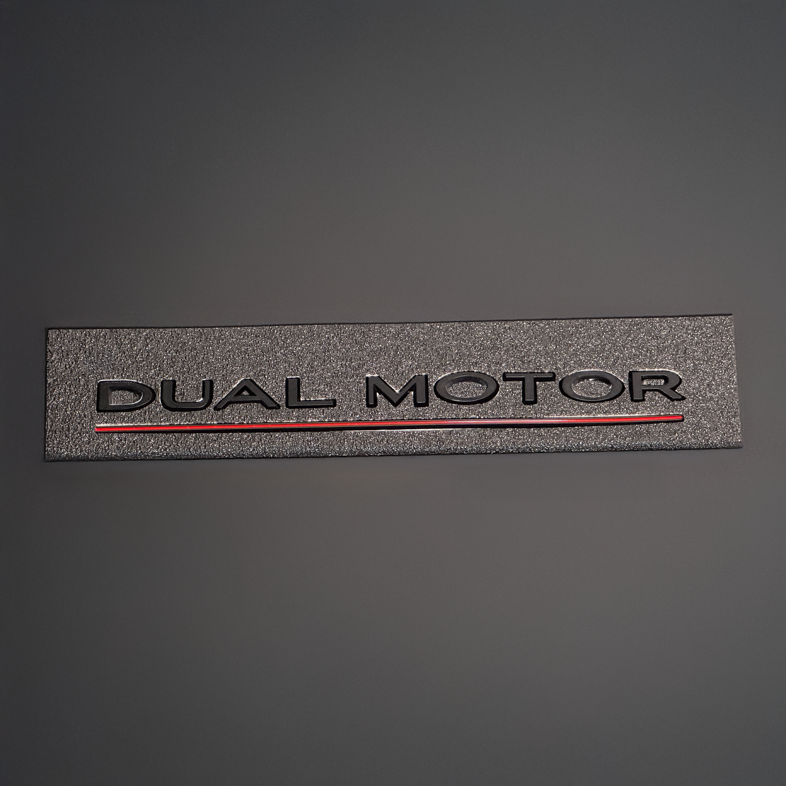 Dual Motor Tesla Logo Emblem Badge Replacement - ABS Plastic