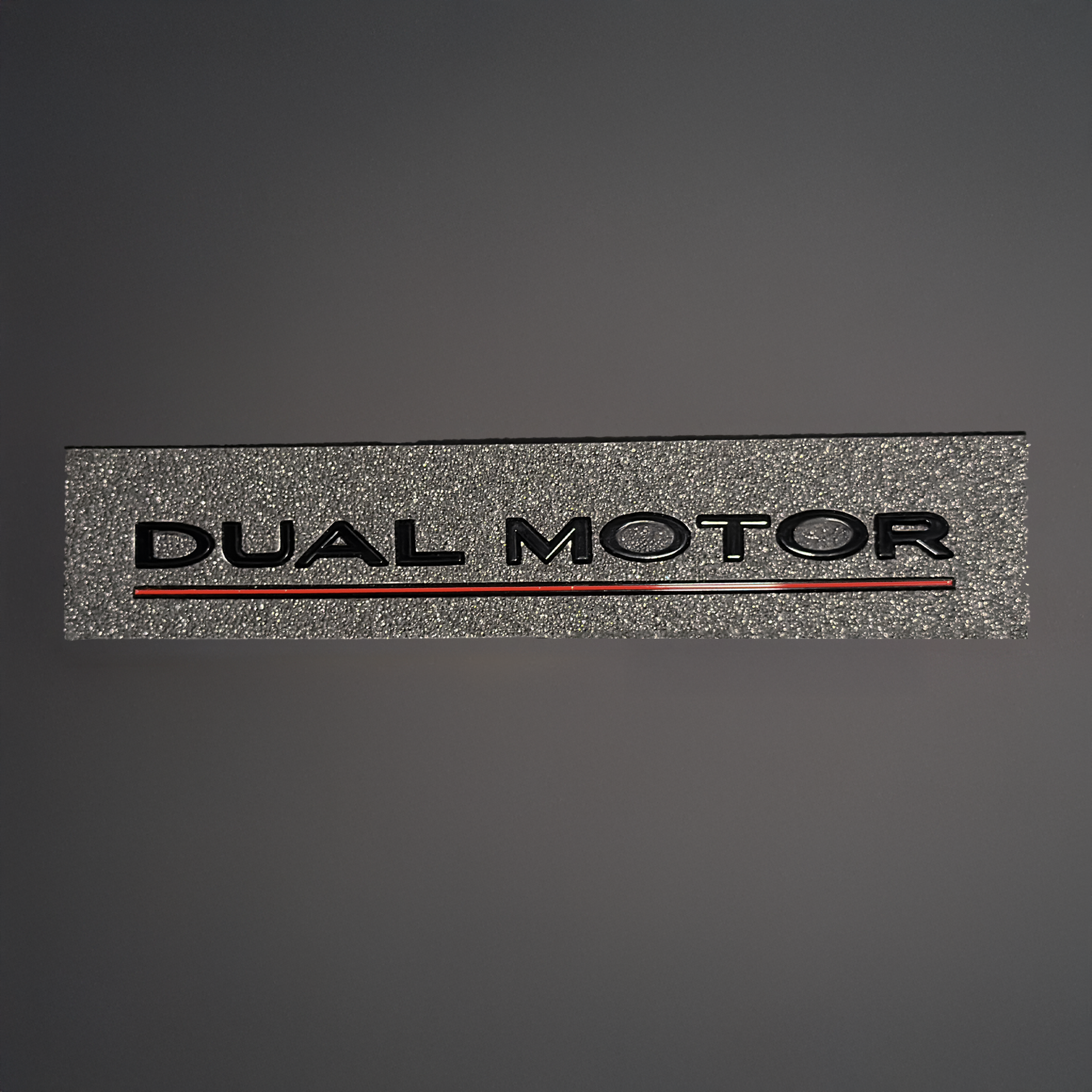 Dual Motor Tesla Logo Emblem Badge Replacement - ABS Plastic