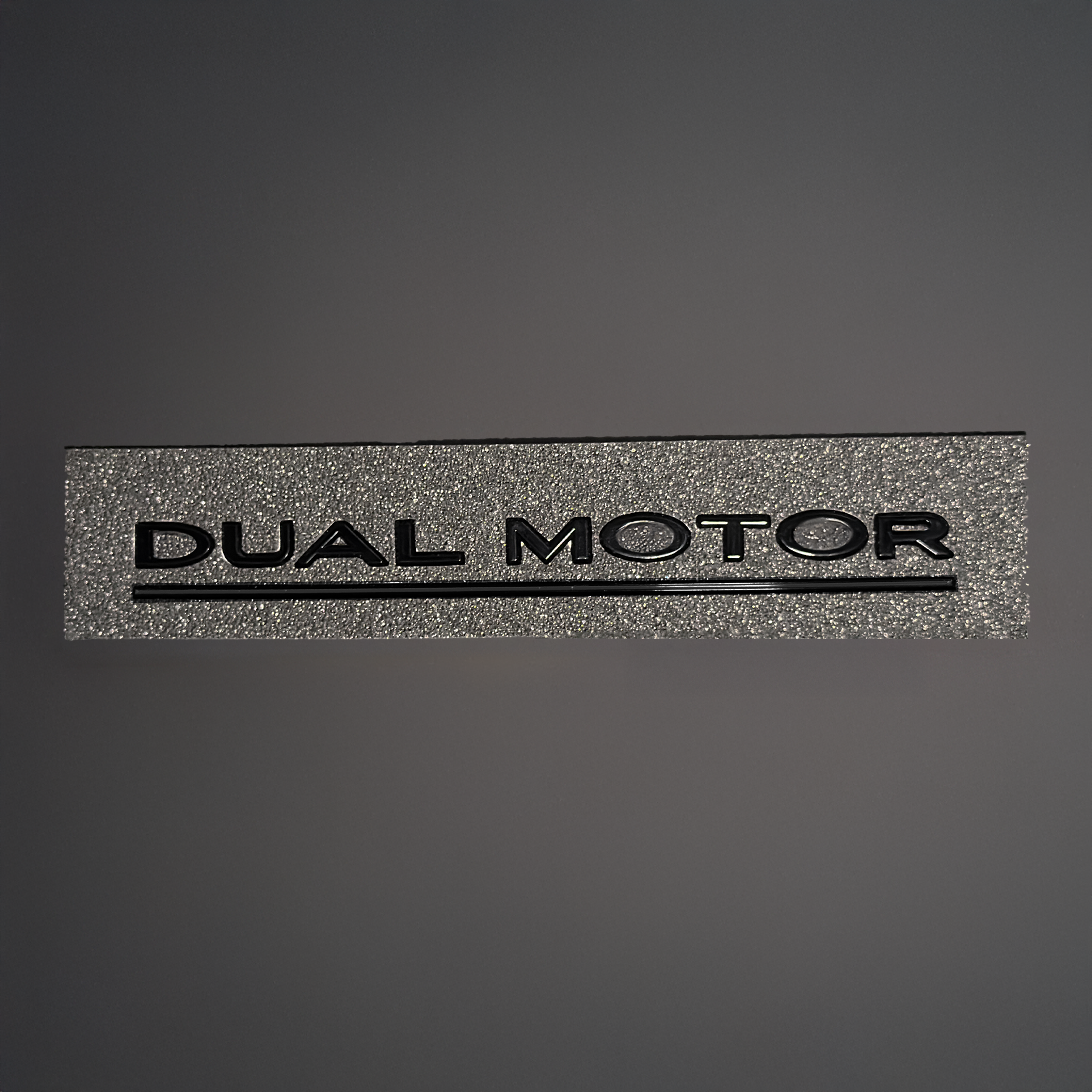 Dual Motor Tesla Logo Emblem Badge Replacement - ABS Plastic