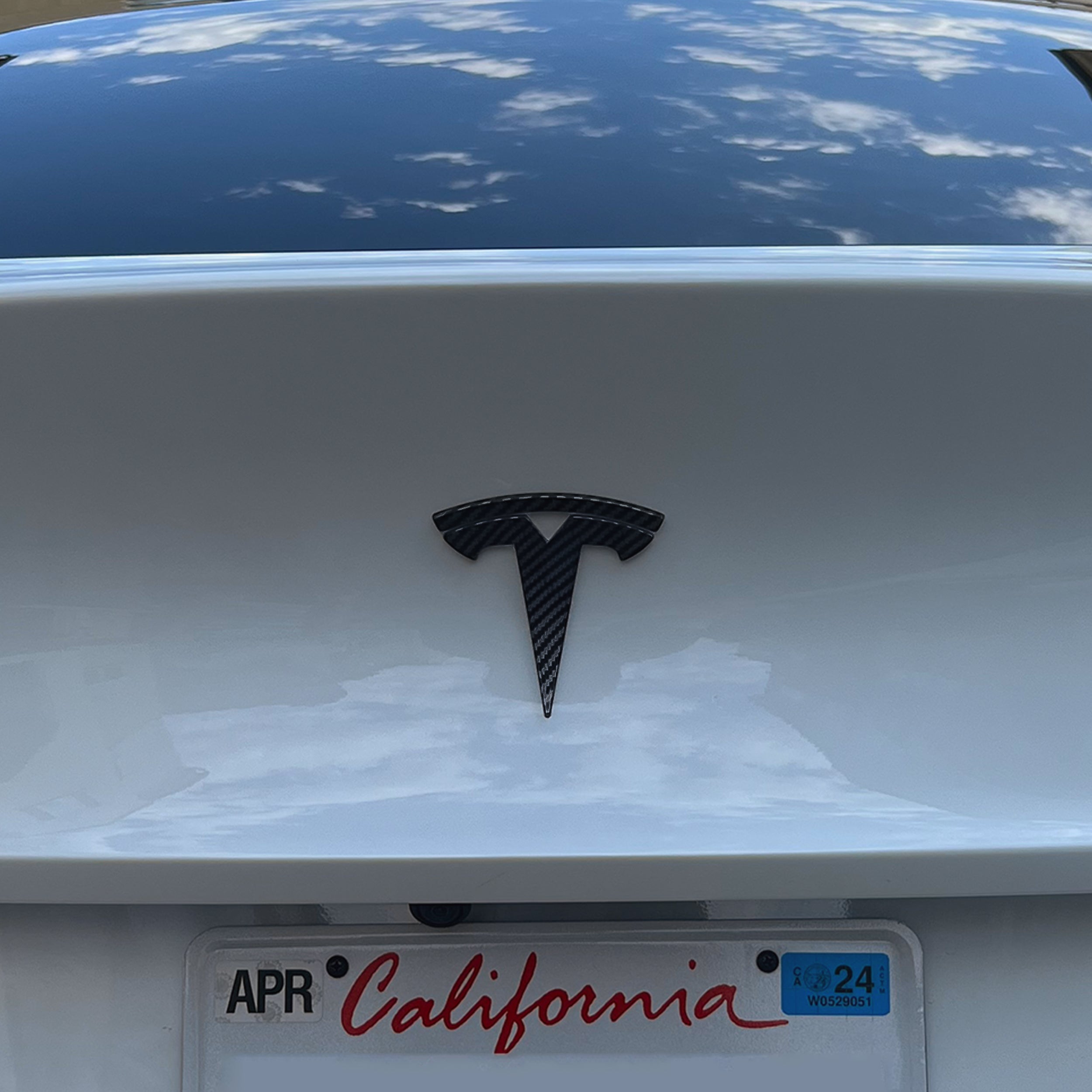 Carbon Fiber Tesla Logo Emblem Cover