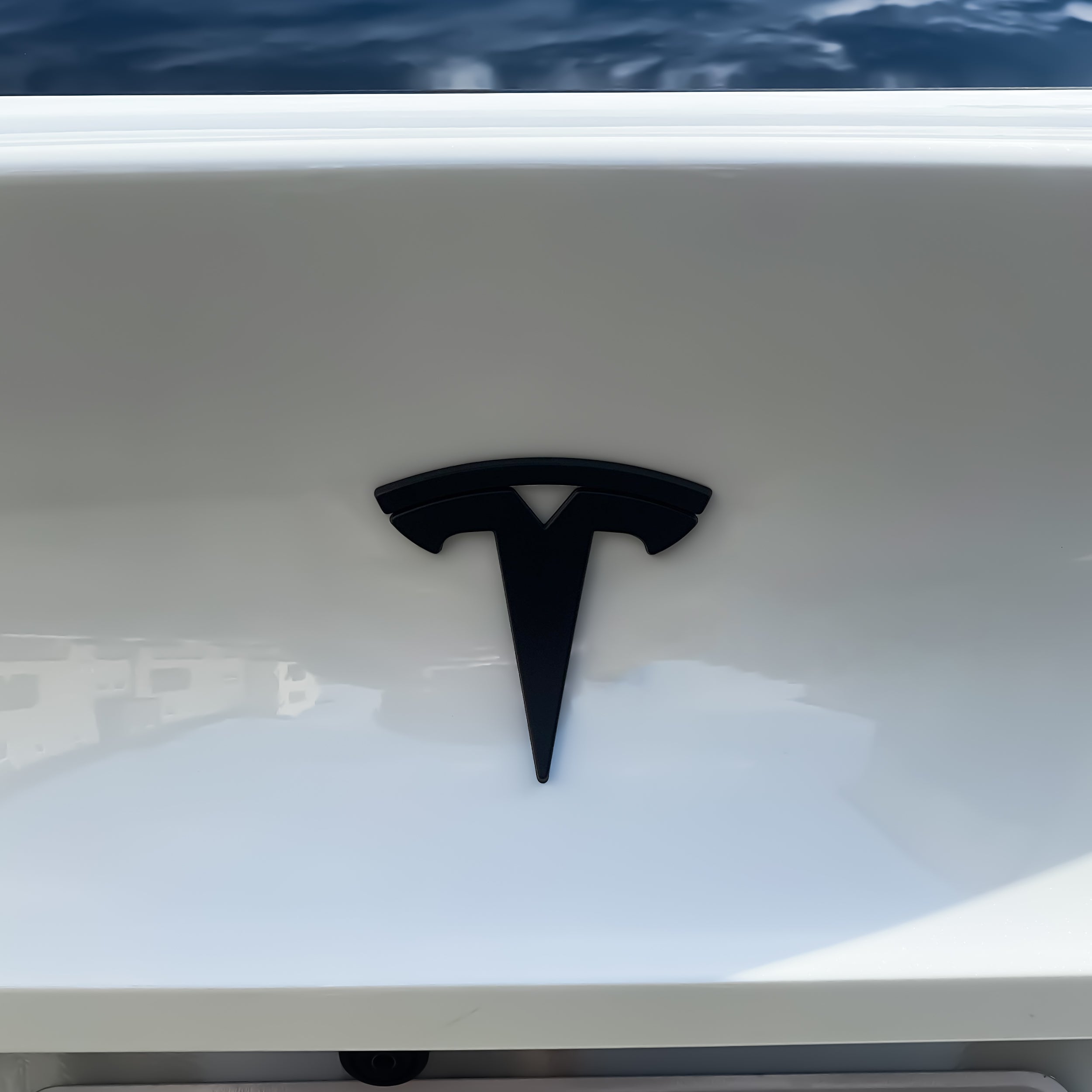 Matte & Glossy Black Tesla Logo Emblem Cover