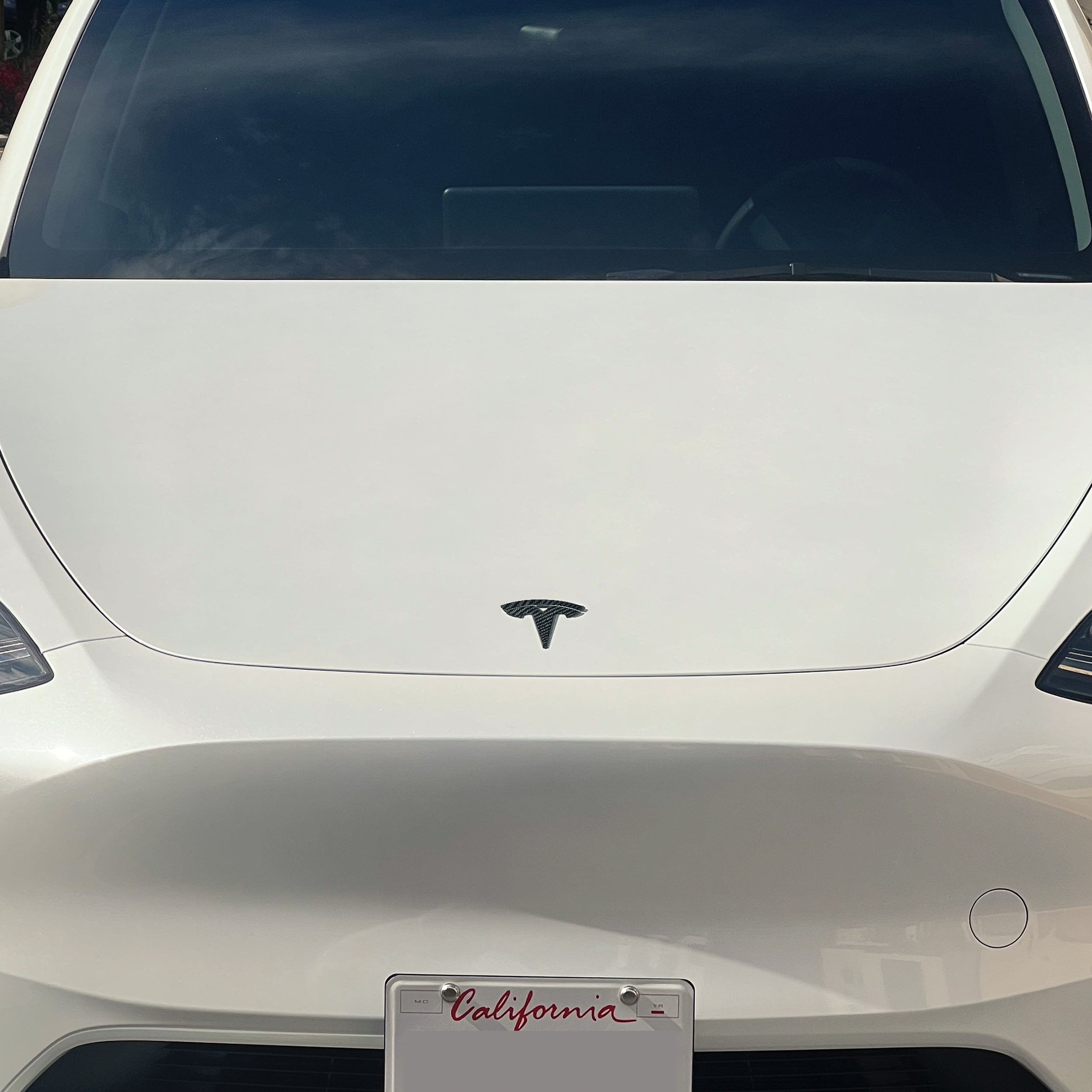 Carbon Fiber Tesla Logo Emblem Cover