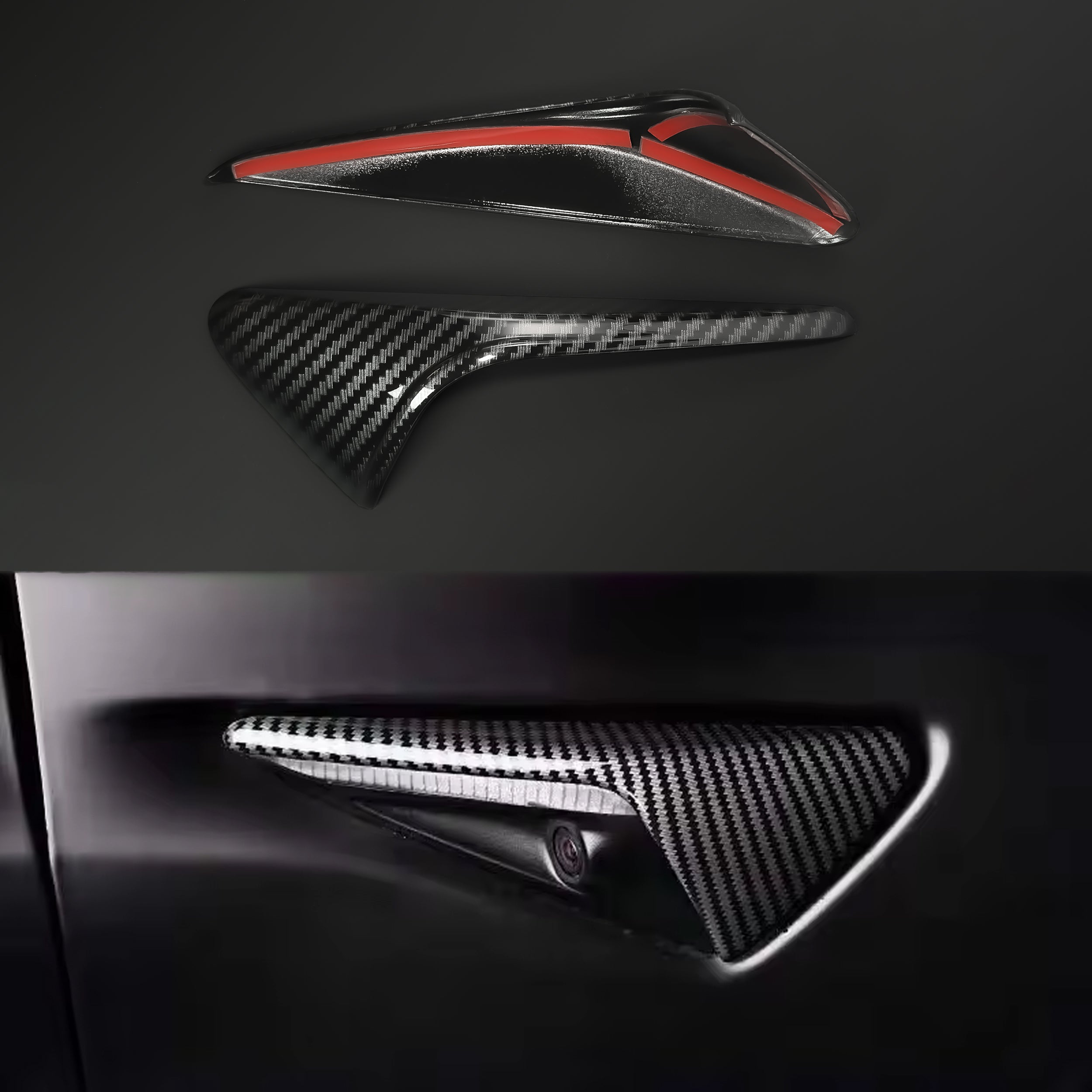 Gloss Black Tesla Turn Signal Cover for Model S/X/3/Y